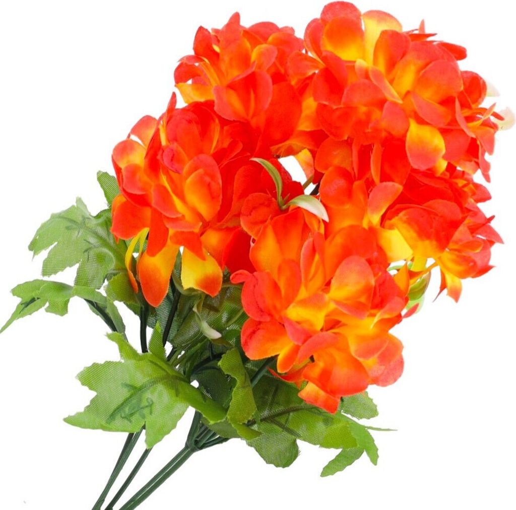 Dekolo Kunstblumen Blumensträuße Kunstpflanzen Chrysanthemen für den Friedhof Orange 30cm