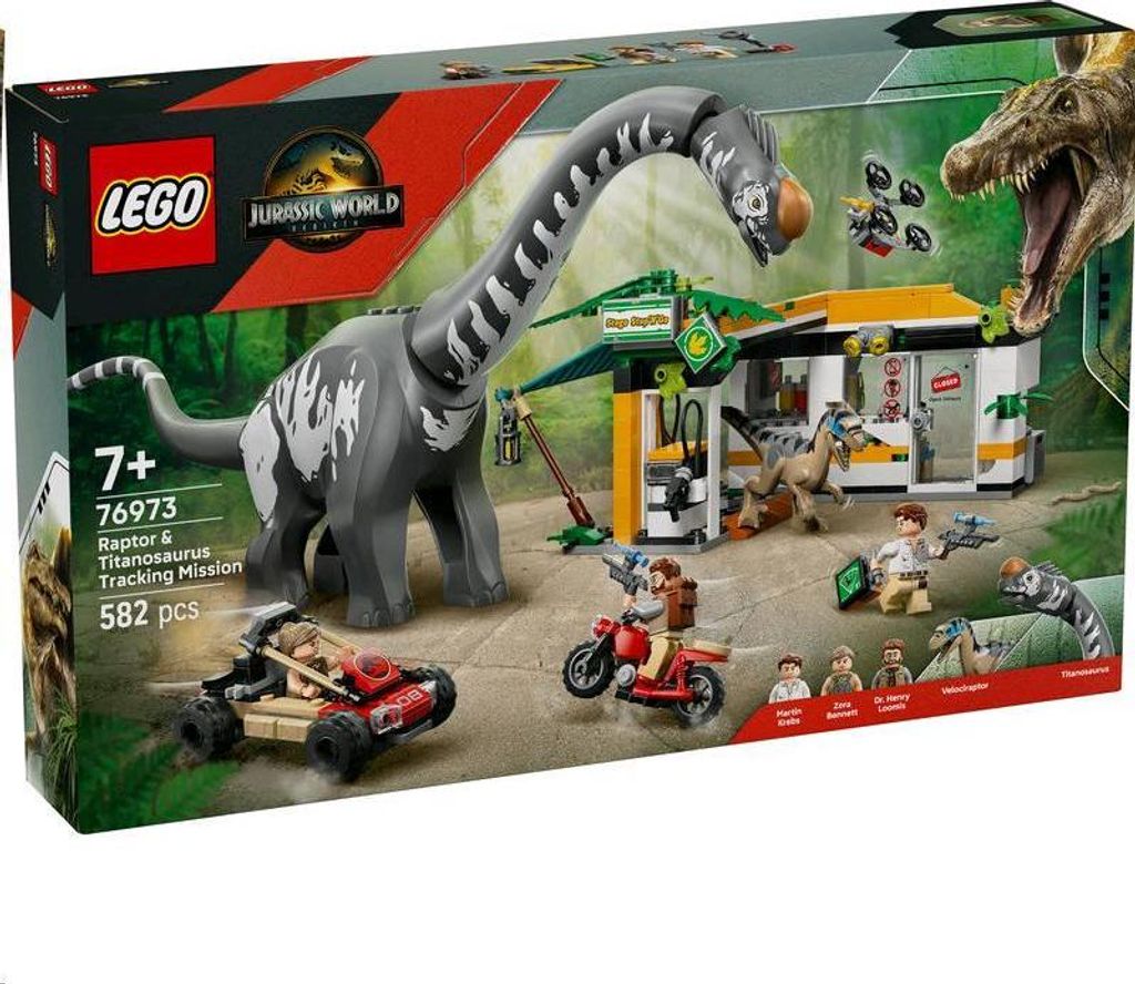 LEGO® Jurassic World™ 76973 Raptor & Titanosaurus: Große Produktbild 