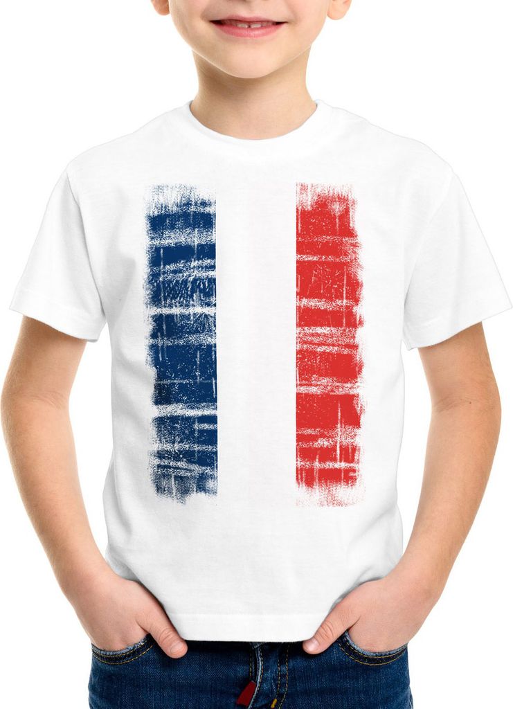 BaumwolleCloud Frankreich Vintage Flagge Kinder T-Shirt WM EM Olympia