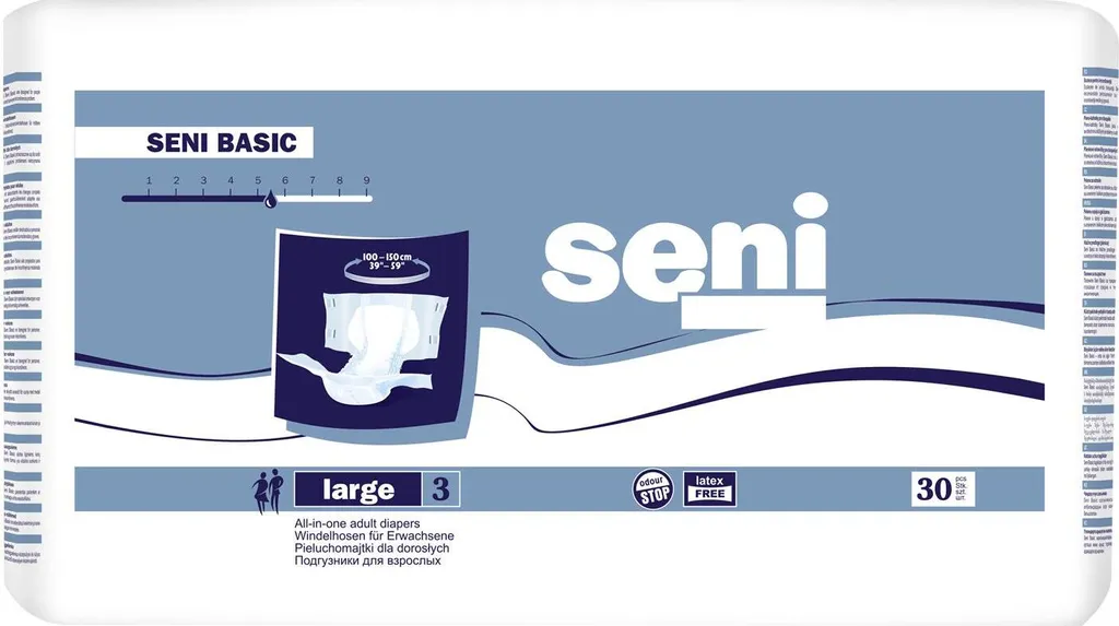 Seni Classic Basic Large 30 pezzi: Pannolini Adulti per Notte e Giorno