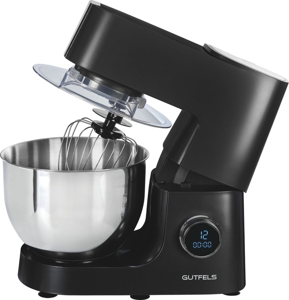 GUTFELS Küchenmaschine KITCHEN 5010 | 800 Watt | 6L Edelstahlschüssel | 12 Geschwindigkeiten | Display