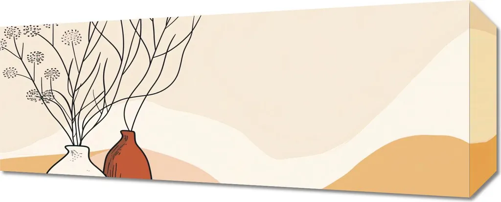 Quadro da Collezione 50x20 cm Beige - Eleganza per Interni di Lusso