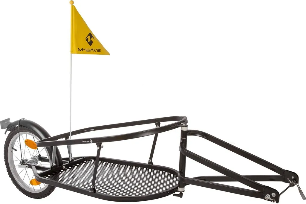 Remorque vélo pliable 16 pouces unisexe noir pour transport de charges