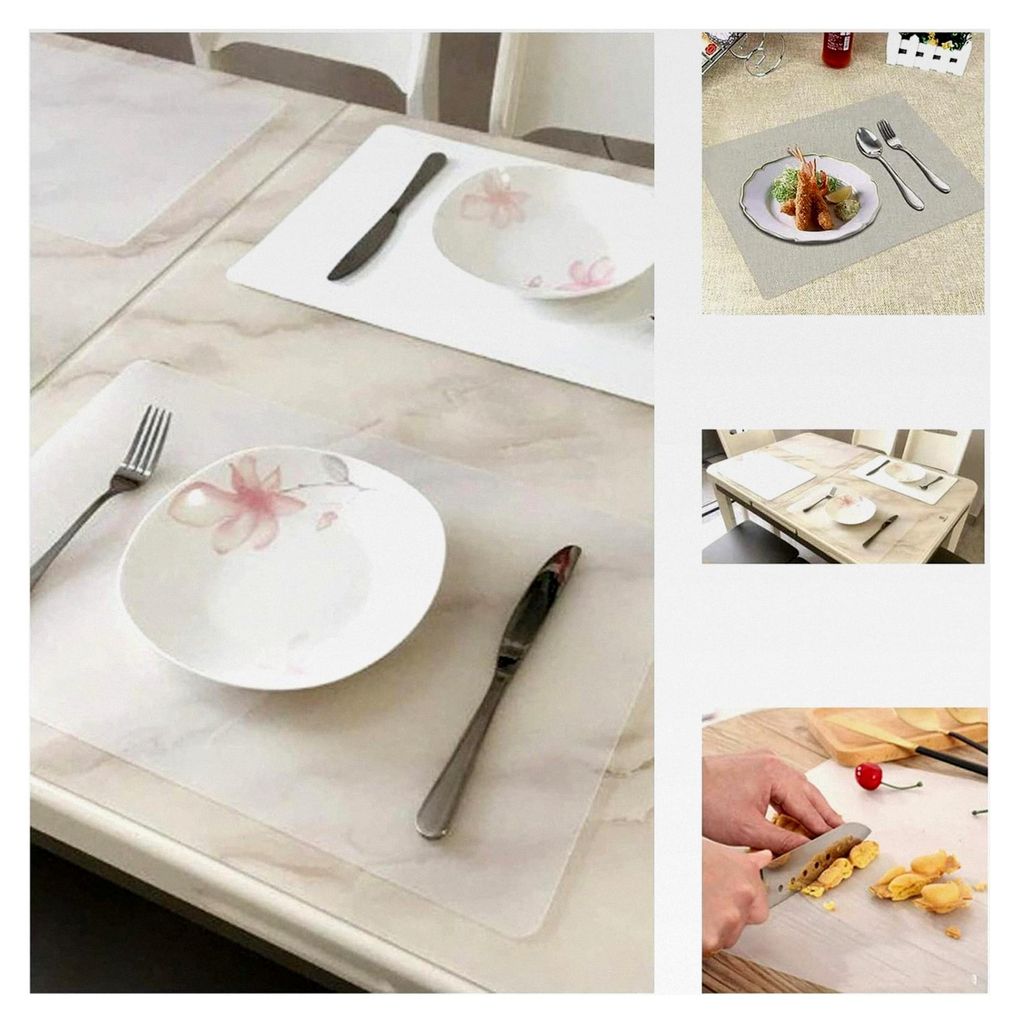 Transparente Kunststoff Tischsets, abwaschbar und rutschfest, 40 x 30 cm (8 Stück)