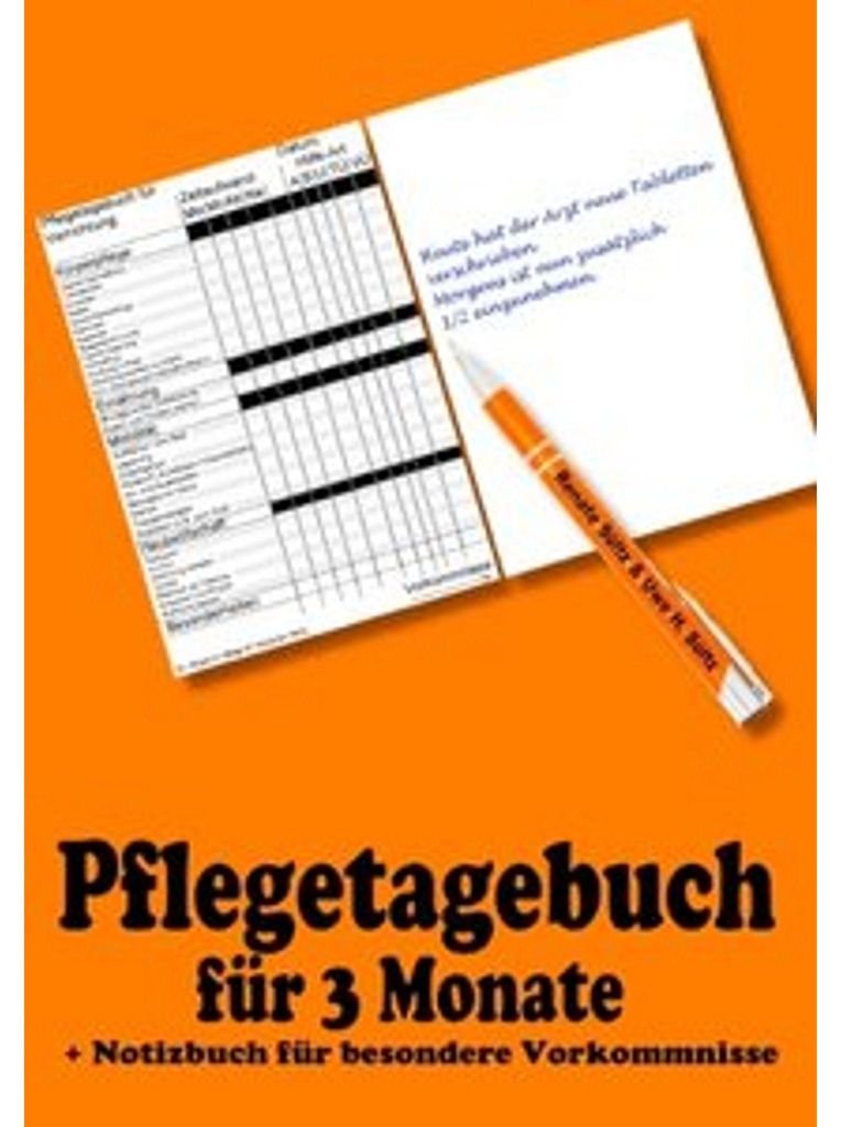 Pflegetagebuch für 3 Monate - inkl. Notizbuch Obrázek produktu 