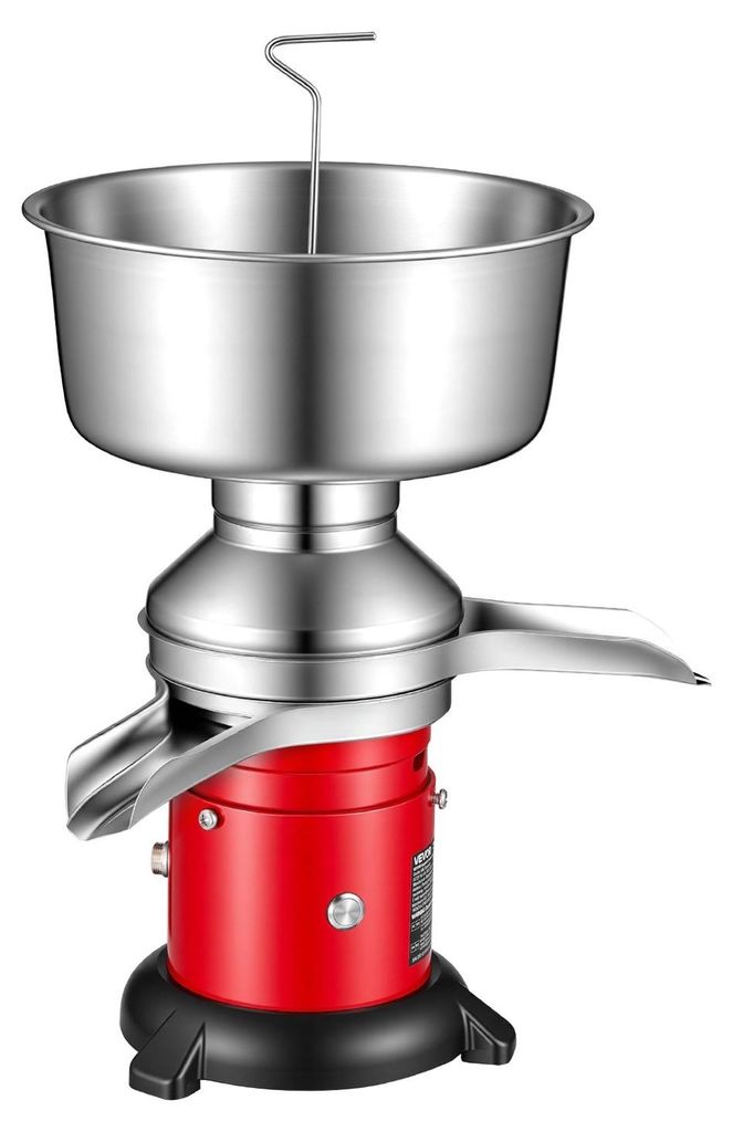Elektrischer Milch-Rahm-Separator, 60 l/h Durchsatz, 10.500 U/min, Milch-Rahm-Zentrifugalseparator, Ziegen- und Kuhmilch-Skimmer aus Edelstahl 304 ...