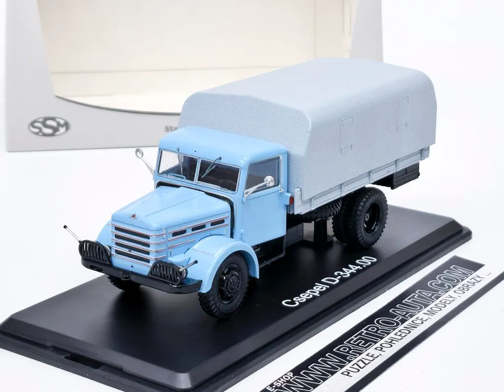 Csepel D-344 HQ Camion Militaire Bleu Gris SSM 1:43 Maquette de Collection