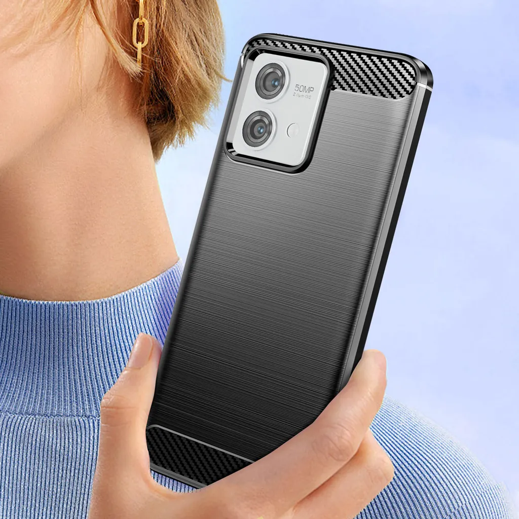 Custodia Motorola Moto G84 Carbonio e Alluminio Nero Sport Edition - 5