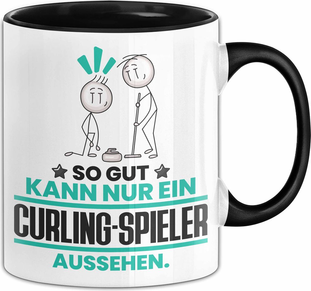 Curling-Spieler Geschenk Tasse So Gut Kann Nur Ein Curling-Spieler Aussehen Geschenkidee Kaffee-Becher (Schwarz)