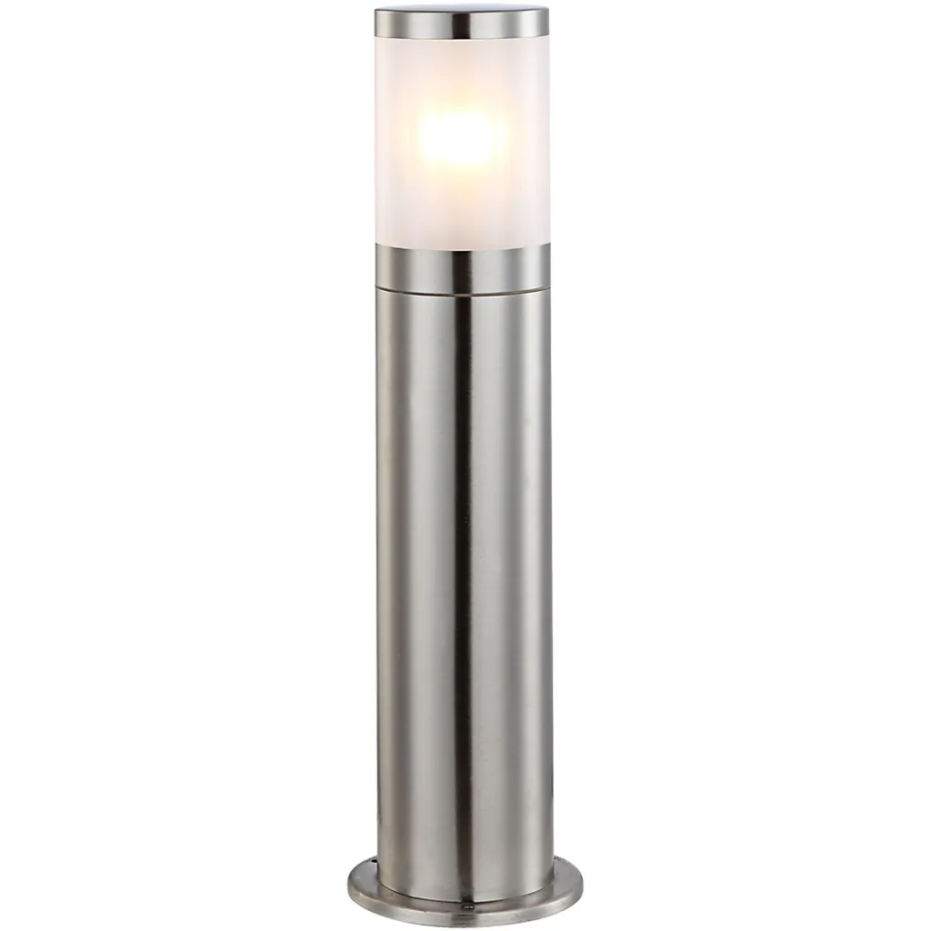 Globo XELOO DH 14x50 cm Argento - Lampada Esterna E27 IP44 Inox
