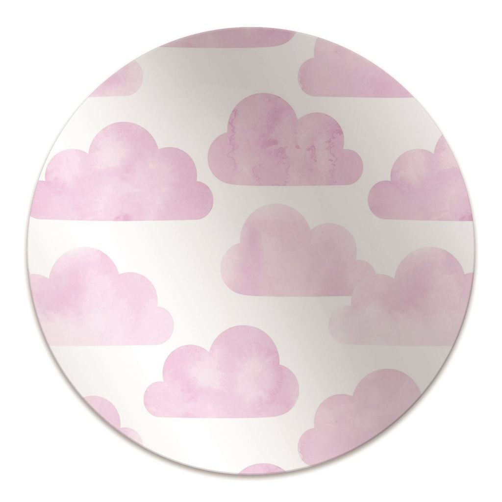 Rundmatte - Stuhlunterlage Bürostuhlunterlage - Rund Ø 100 cm - Bodenmatte - Fußmatte - Rosa Wolken