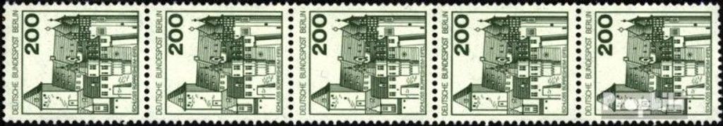 Briefmarken Berlin (West) 1977 Mi 540A R Fünferstreifen postfrisch Burgen und Schlösser