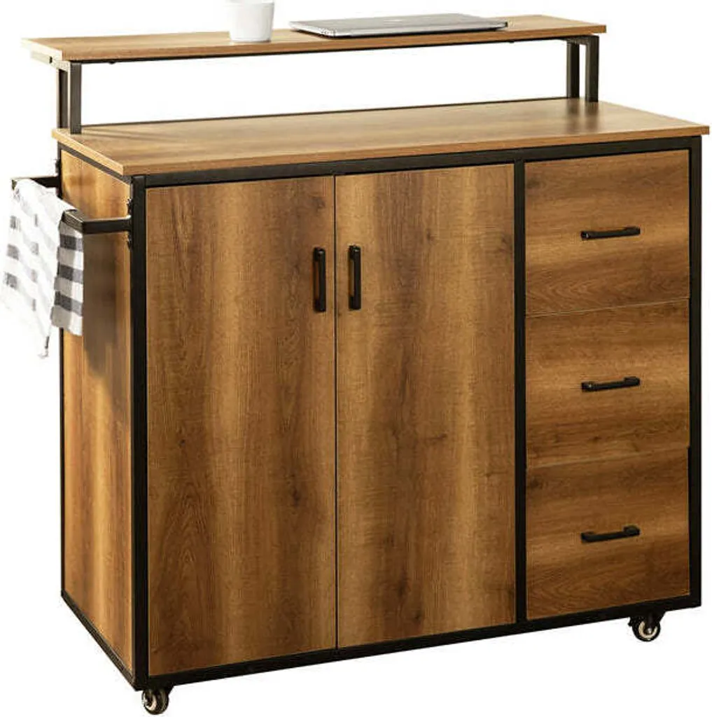 Meuble de cuisine mobile Rootz, plan de travail d'appoint pour préparer