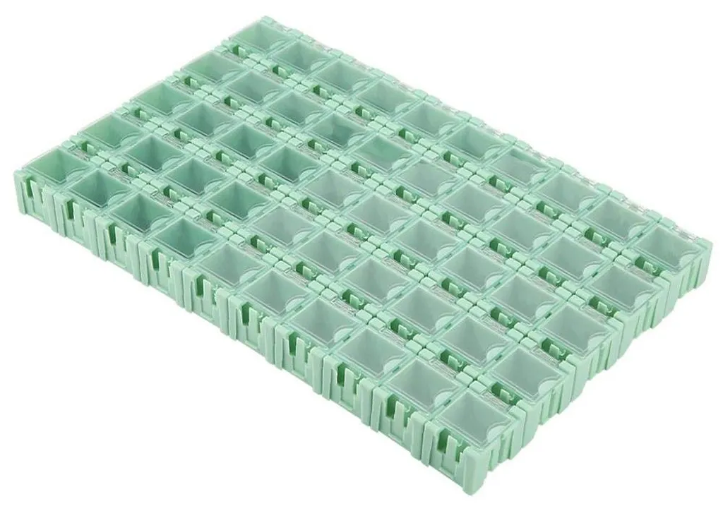 Boîte composants CMS SMT anti-perte 50 compartiments pour trier et ranger