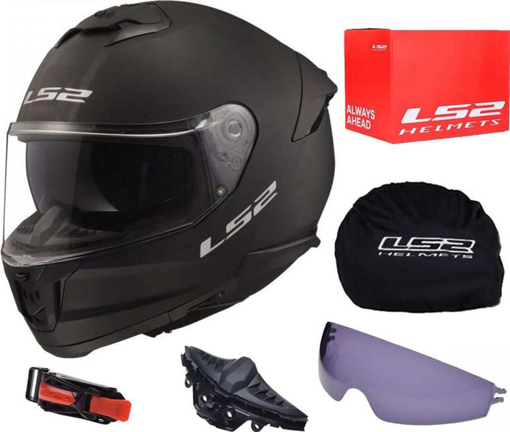 LS2 FF808 Stream II Solid Helm (czarny mat, L (59/60)) Zdjęcie produktu 