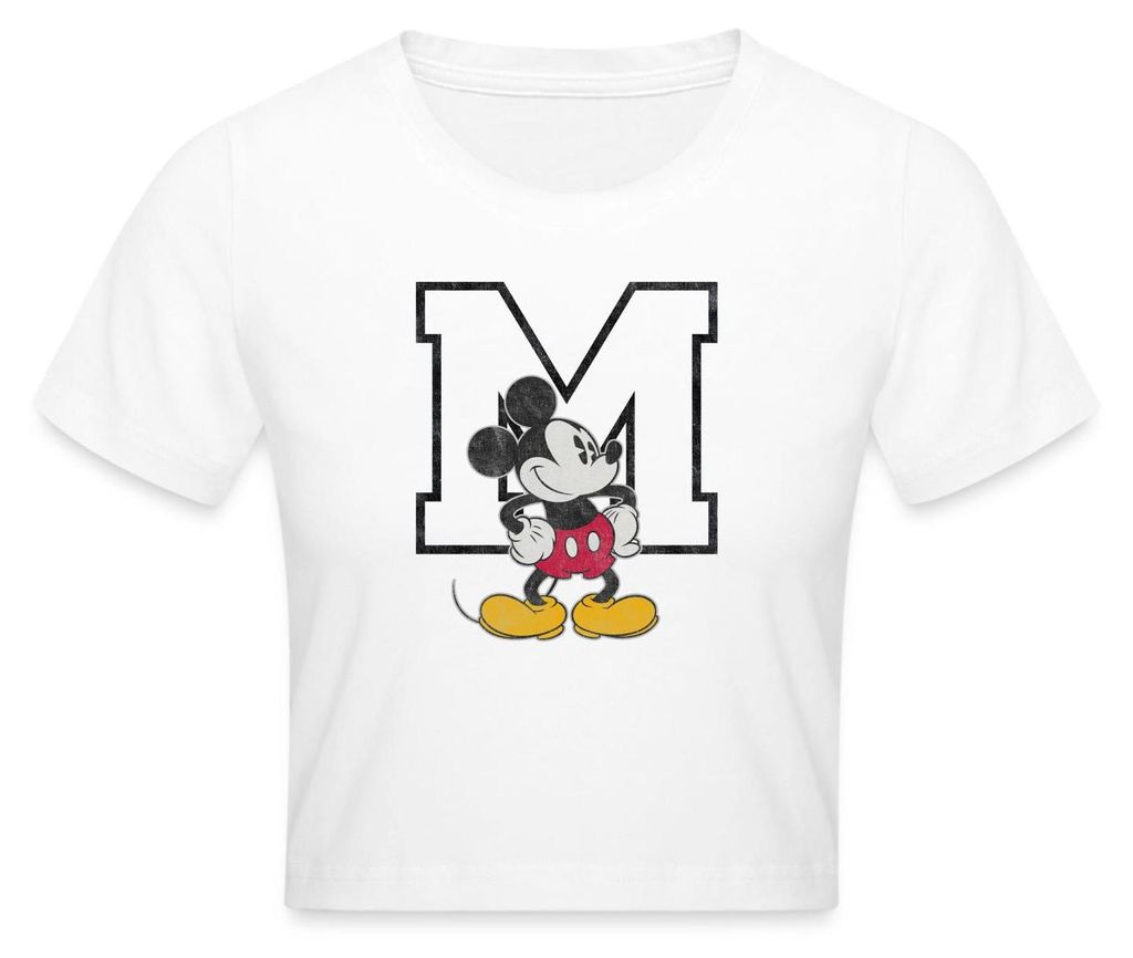 Mickey & Minnie Klassisch Mit M Crop Top, XL, Weiß