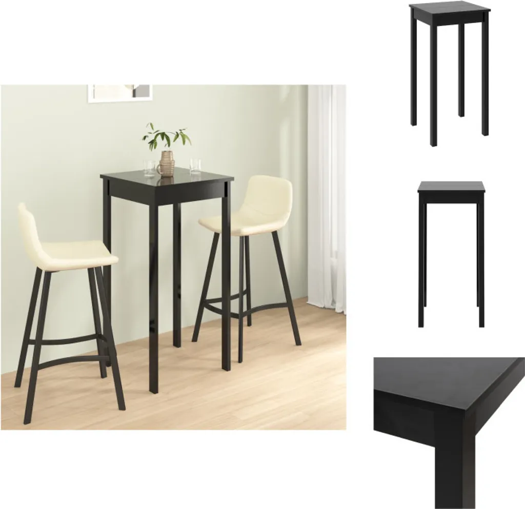 Tavolo da Bar Nero 55x55x107 cm vidaXL | Ideale per Piccoli Spazi