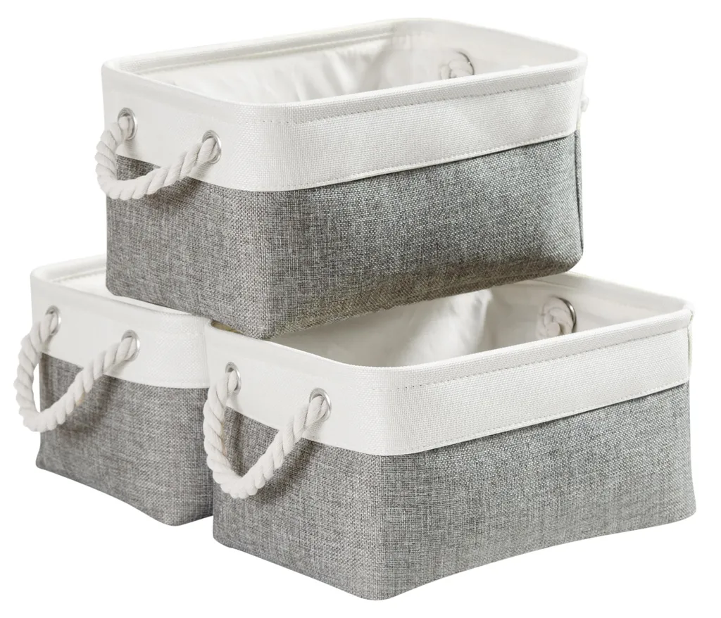 Paniers de rangement pour jouets et vêtements en tissu lot de 3 pièces