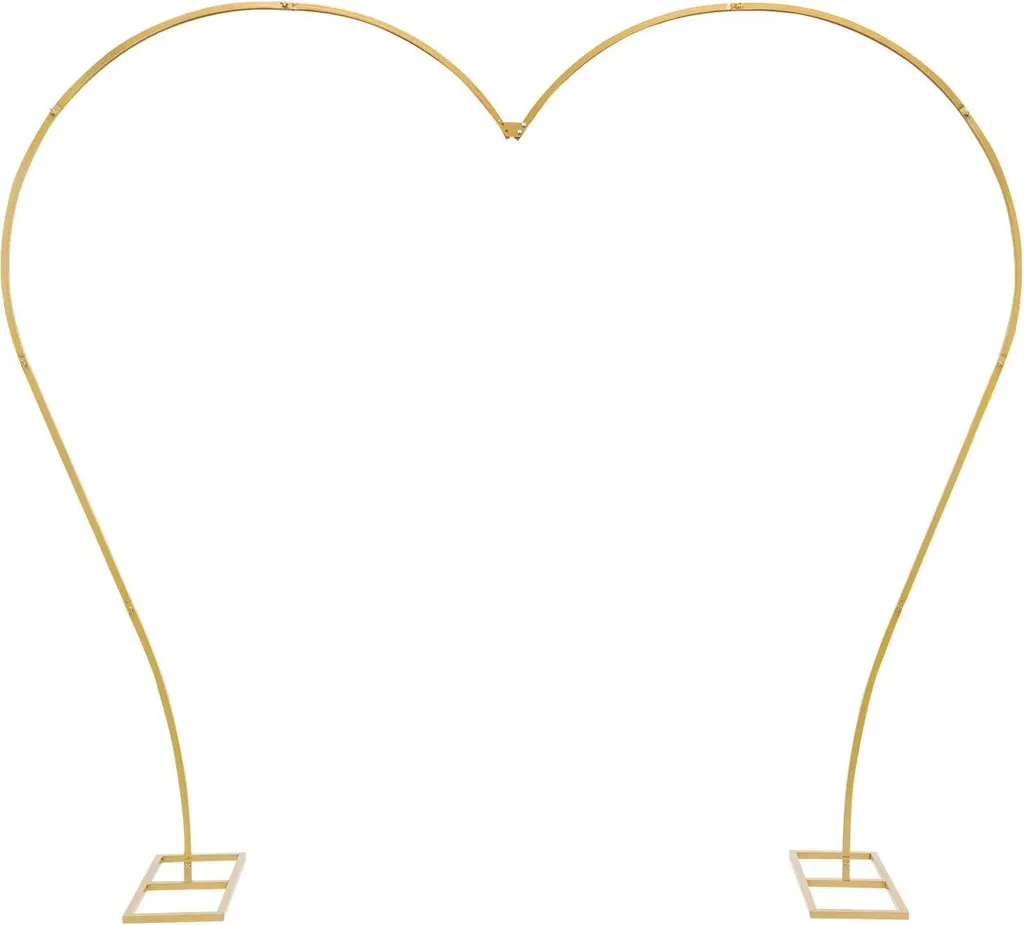 Arche de mariage en forme de cœur or métal réutilisable format XXL