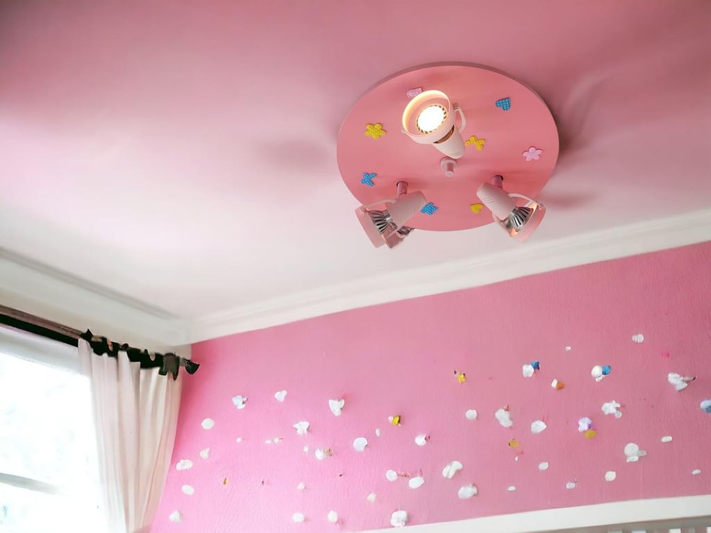 Coole LED Deckenlampe Rosa, für Kinderzimmer & Mädchenzimmer, schwenkbar, Ø 35cm