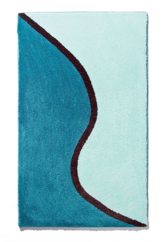 Batex Badematte Badteppich Badvorleger Duschvorleger Badezimmerteppich 60x100cm LEANDRA Aqua