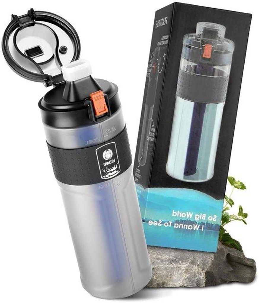 Wasserfilterflasche 0,01μm Ultrafiltration wiederverwendbar BPA frei für Wandern Camping Reisen und täglichen Gebrauch