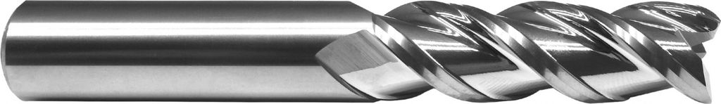 PAULIMOT VHM-Schlichtfräser Ø 10,0 mm 45° für Aluminium, 3-schneidig, poliert