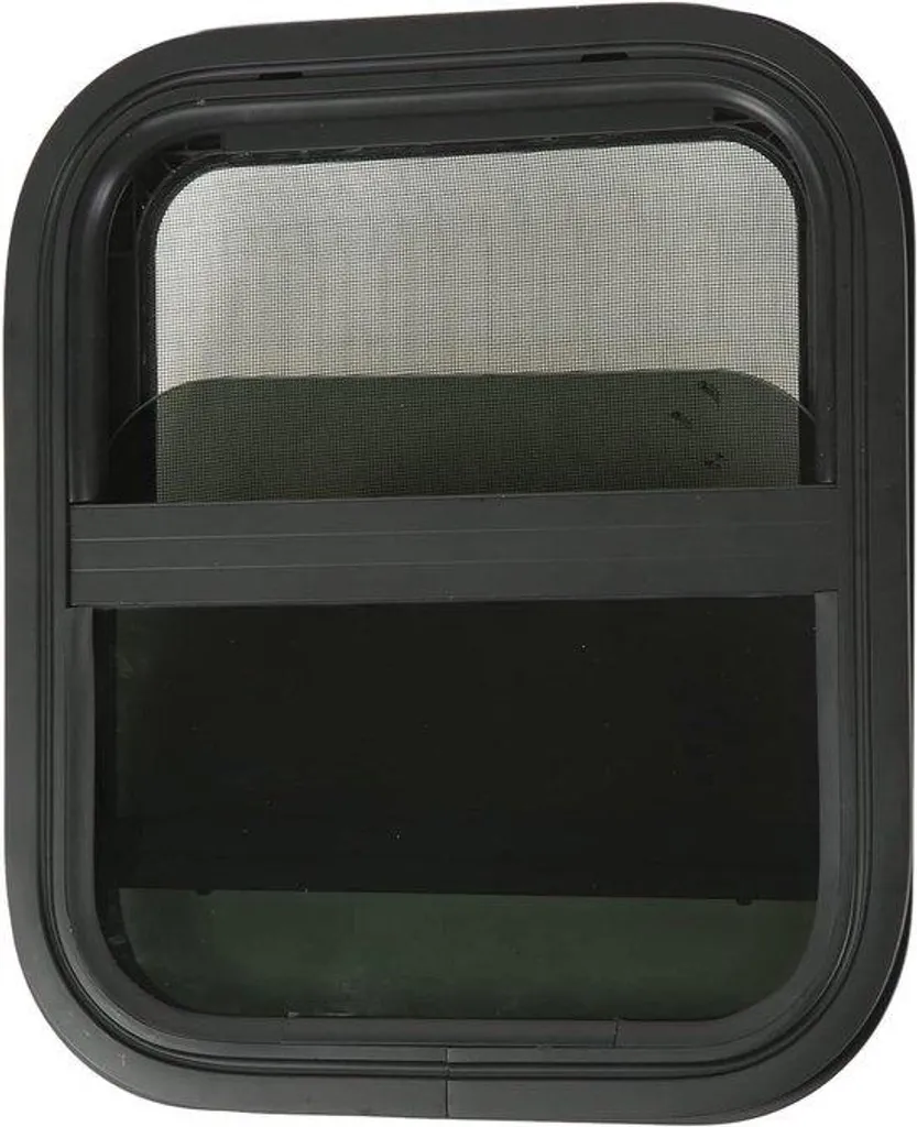 Fenêtres coulissantes camping-car en verre trempé noir 440x390mm