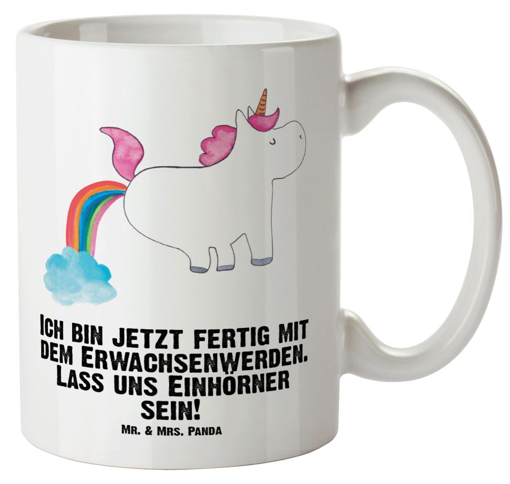 Mr. & Mrs. Panda steingut tasse Einhorn Pupsen - Weiß - Produktbild 