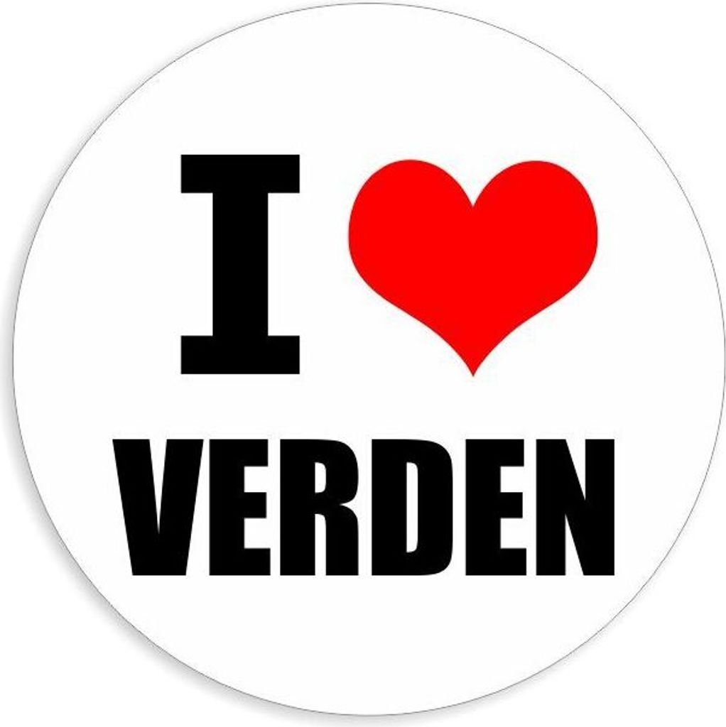 Kiwistar - Autoaufkleber - 5x5 cm - außen klebend - I love Verden für Auto, Laptop, Fahrrad, LKW, Motorrad Aufkleber mehrfarbig Sticker Decal
