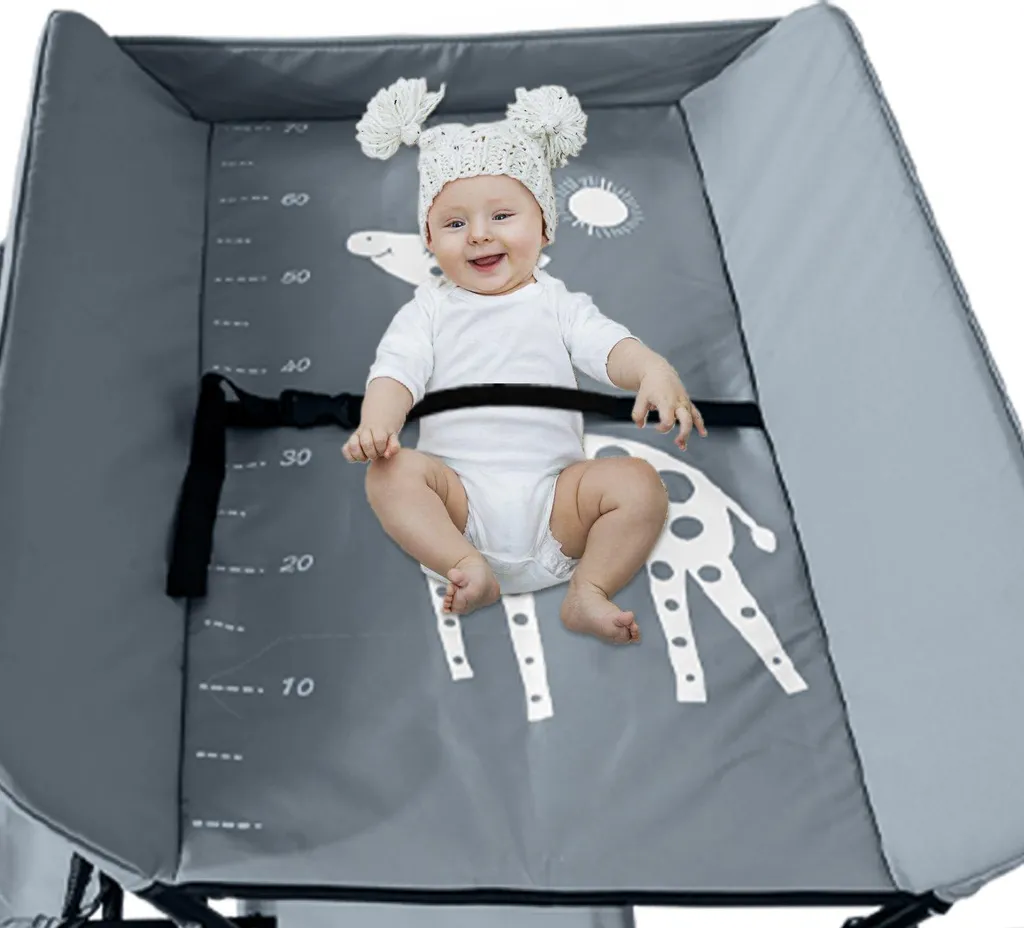 Table à langer ergonomique contre le mal de dos pliable et sécurisée