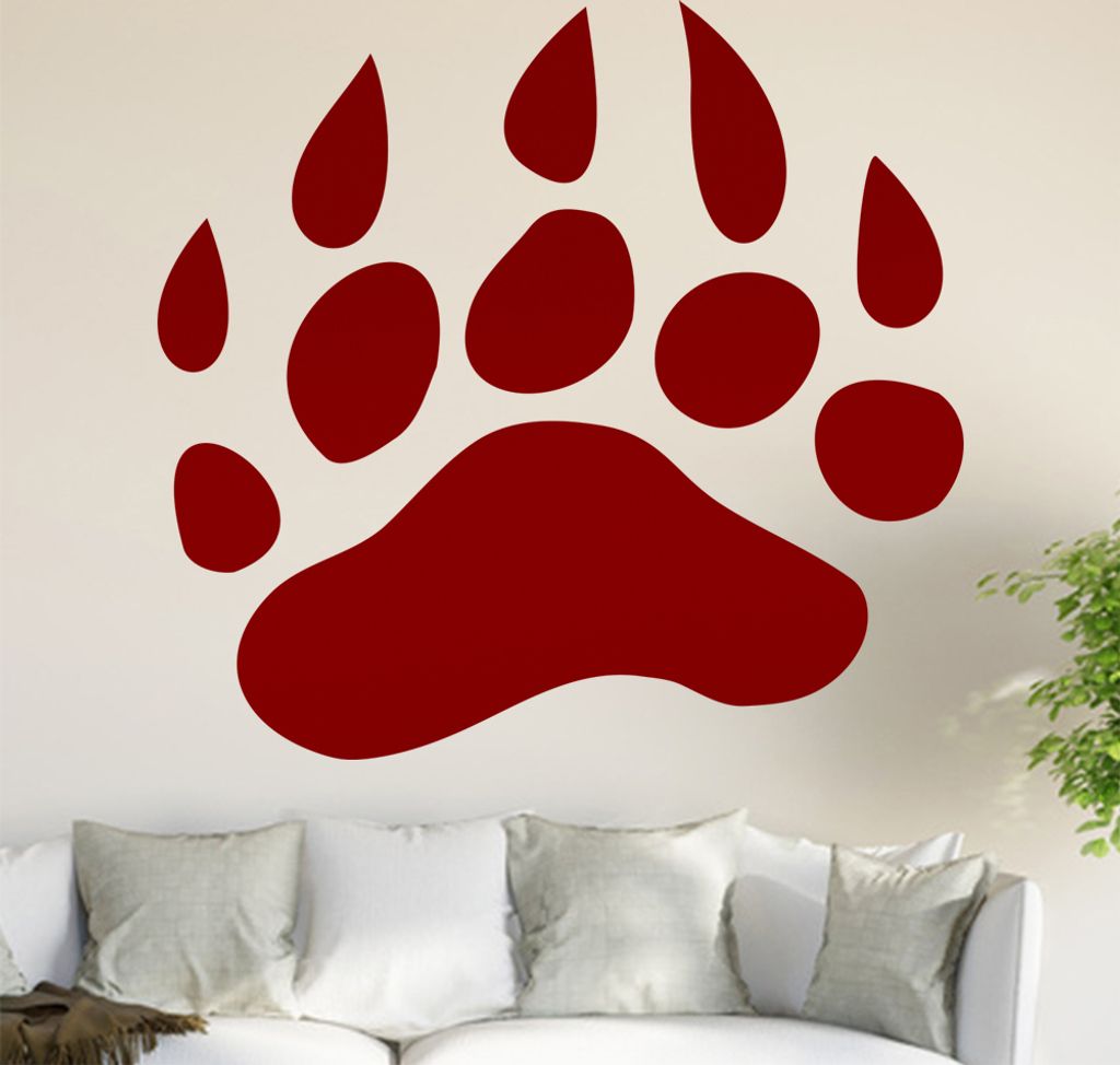 Bärentatze Wandtattoo in 6 Größen - Wandaufkleber Wall Sticker - Dekoration, Küche, Wohnzimmer, Schlafzimmer, Badezimmer