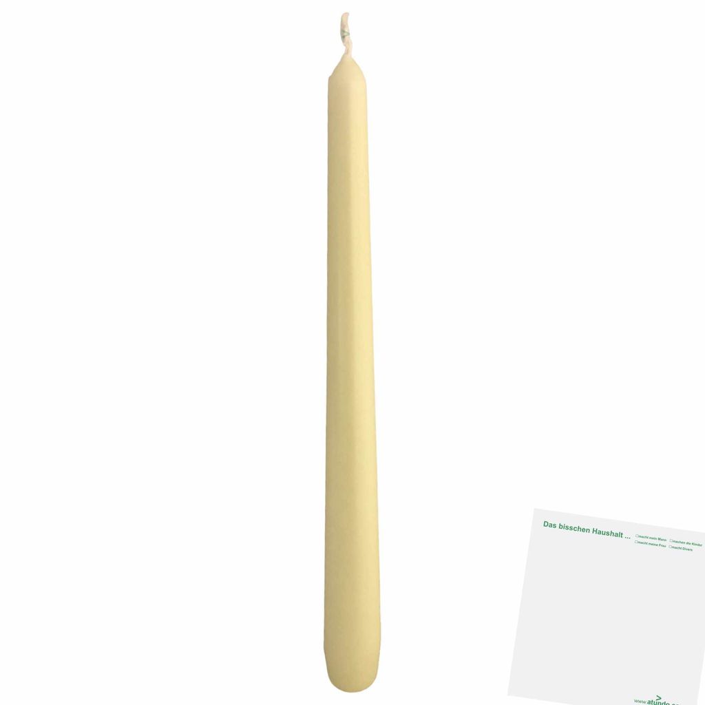 Bolsius Spitzkerze Elfenbein 250 x 24 mm (1x Kerze) + usy Block