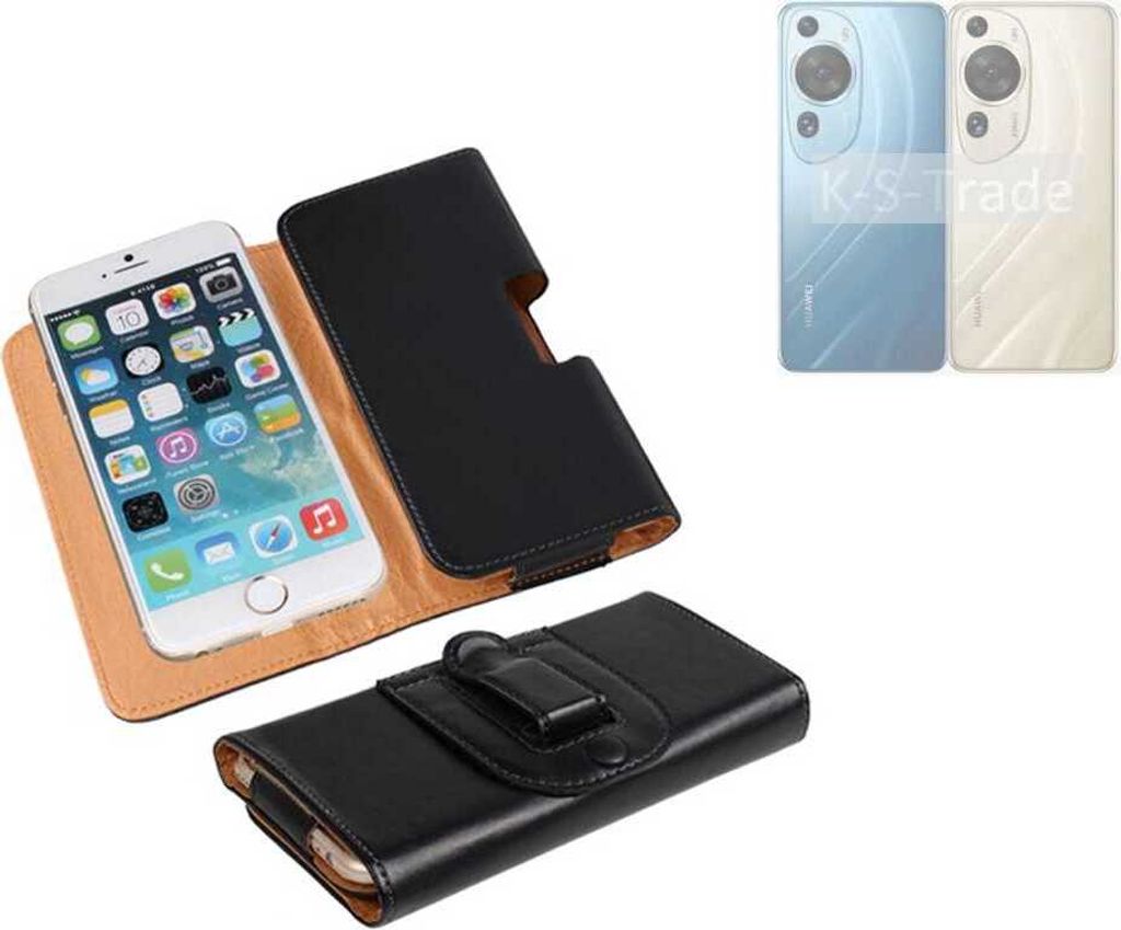 K-S-Trade Schützhülle Handyhülle kompatibel mit Huawei P60 Holster Gürtel Tasche Schutzhülle Handy-Tasche Smartphone Case Seitentasche schwarz 1x