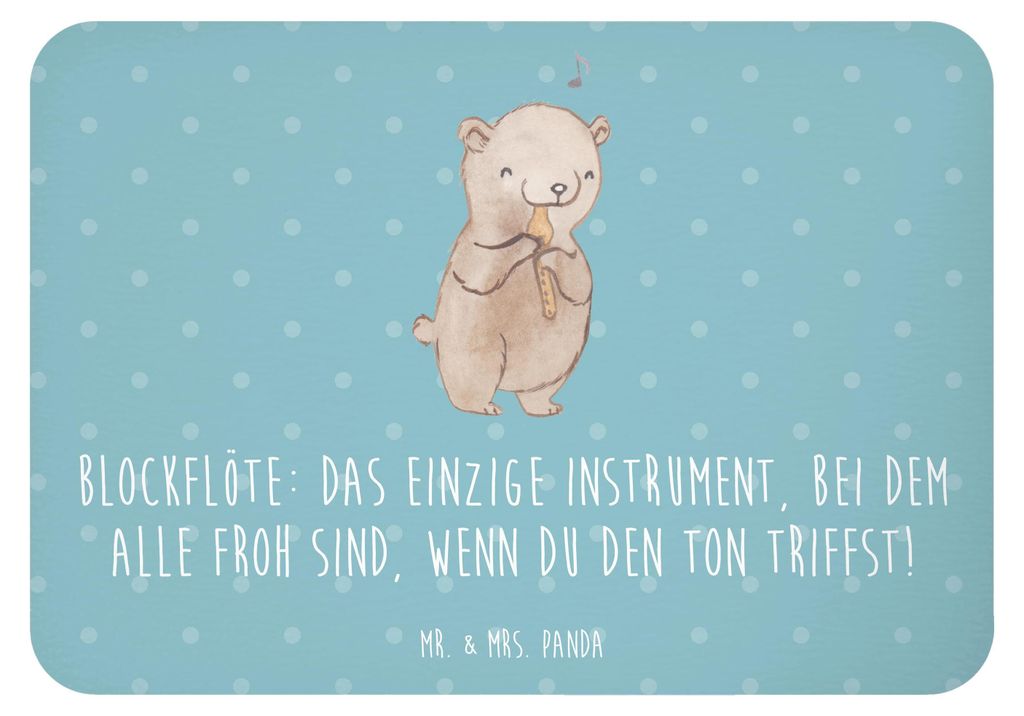 Mr. & Mrs. Panda Kühlschrankmagnet Blockflöte Freude - Meeresbrise - Geschenk, Lernen, Altblockflöte, Musiker, musikalische Darbietung, Instrume...