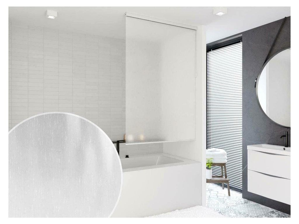 MAßANFERTIGUNG HALB-Kassetten DUSCHROLLO DUSCHVORHANG BREITE LÄNGE NACH Wunsch! Shower Rollo Curtain! Shower Rollo Curtain!