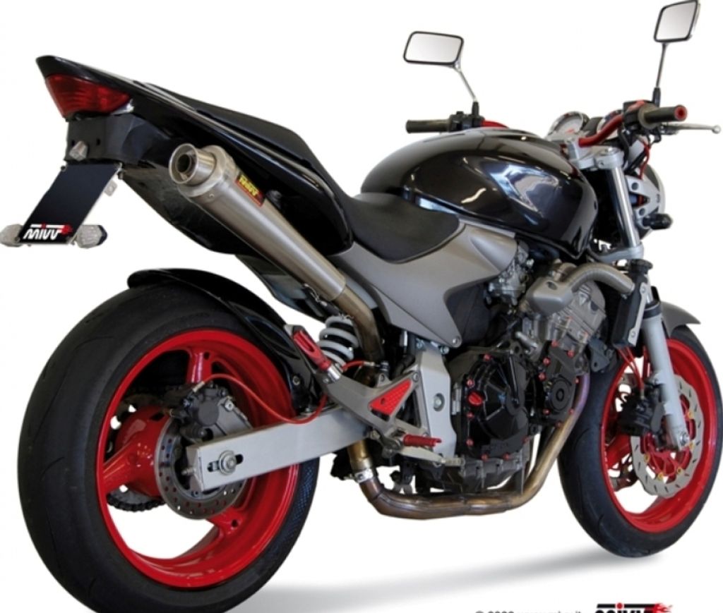 Auspuffanlage Mivv SLIP-ON Edelstahl X-Cone Sport für Honda CB F Hornet 600 ccm Bj. 2003 - 2006
