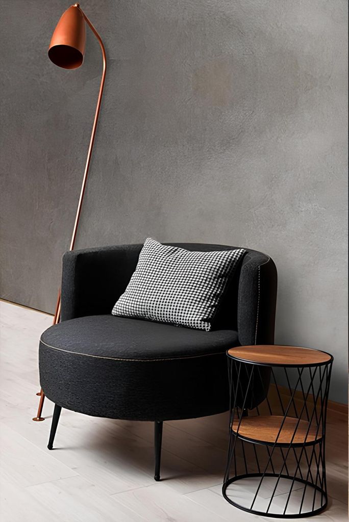 Schwarzer Moderner Sessel Wohnzimmersessel Fauteuil Clubsessel Neu