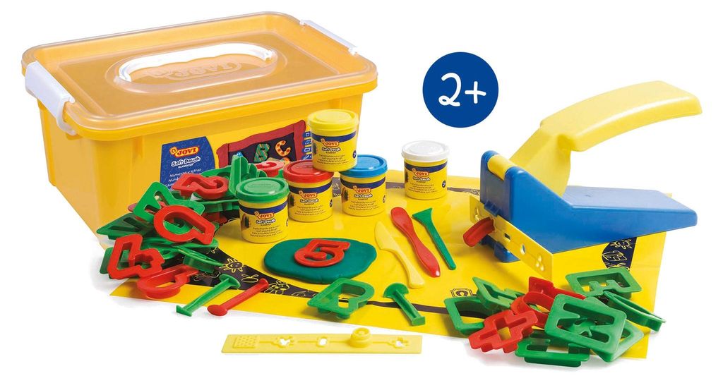 Jovi Soft Dough BLANDIVER Knetmasse Box, Erste Buchstaben und Zahlen