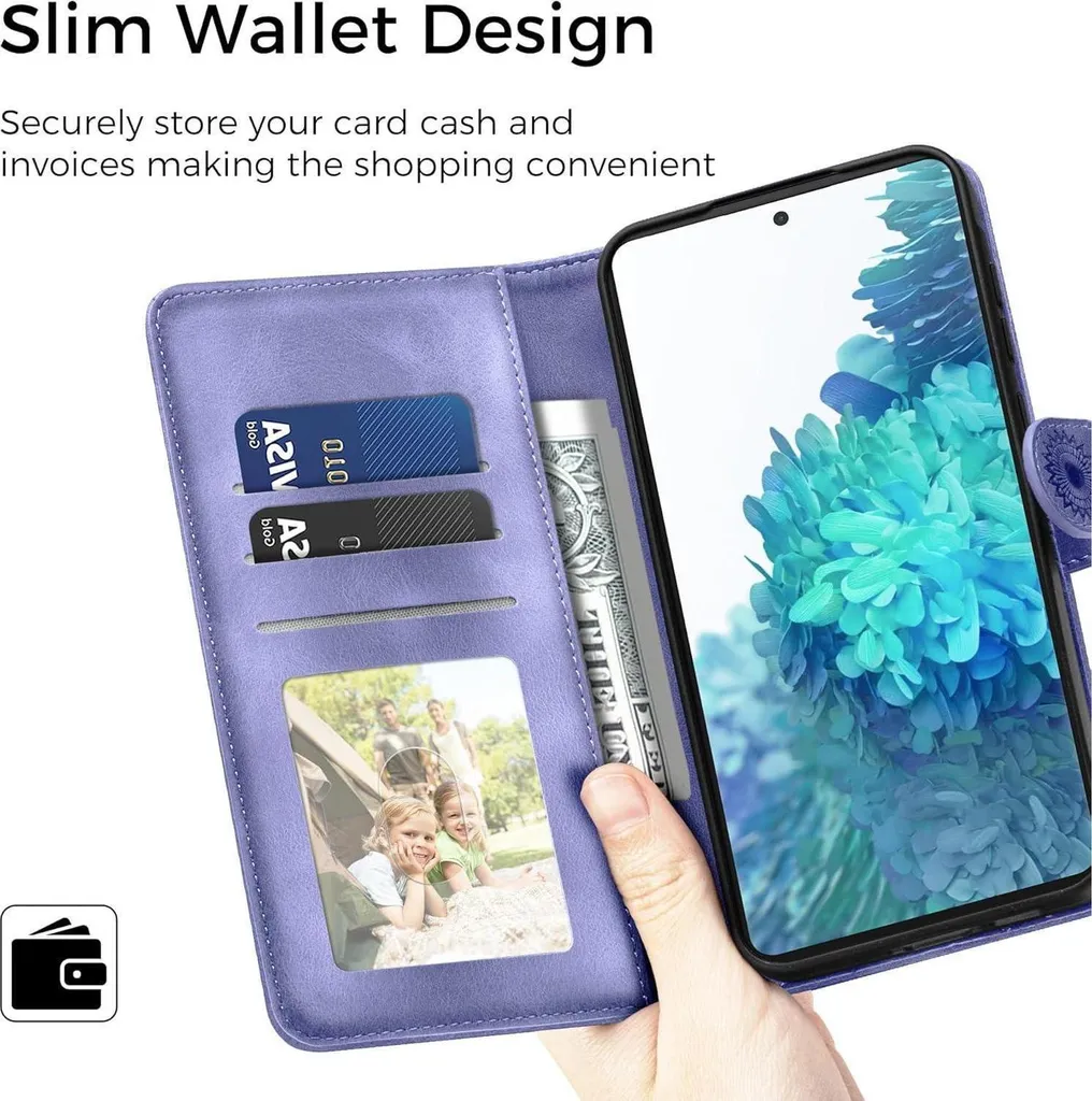 Custodia Portafoglio Samsung S20 FE Viola Pelle - Cover con Supporto - 2