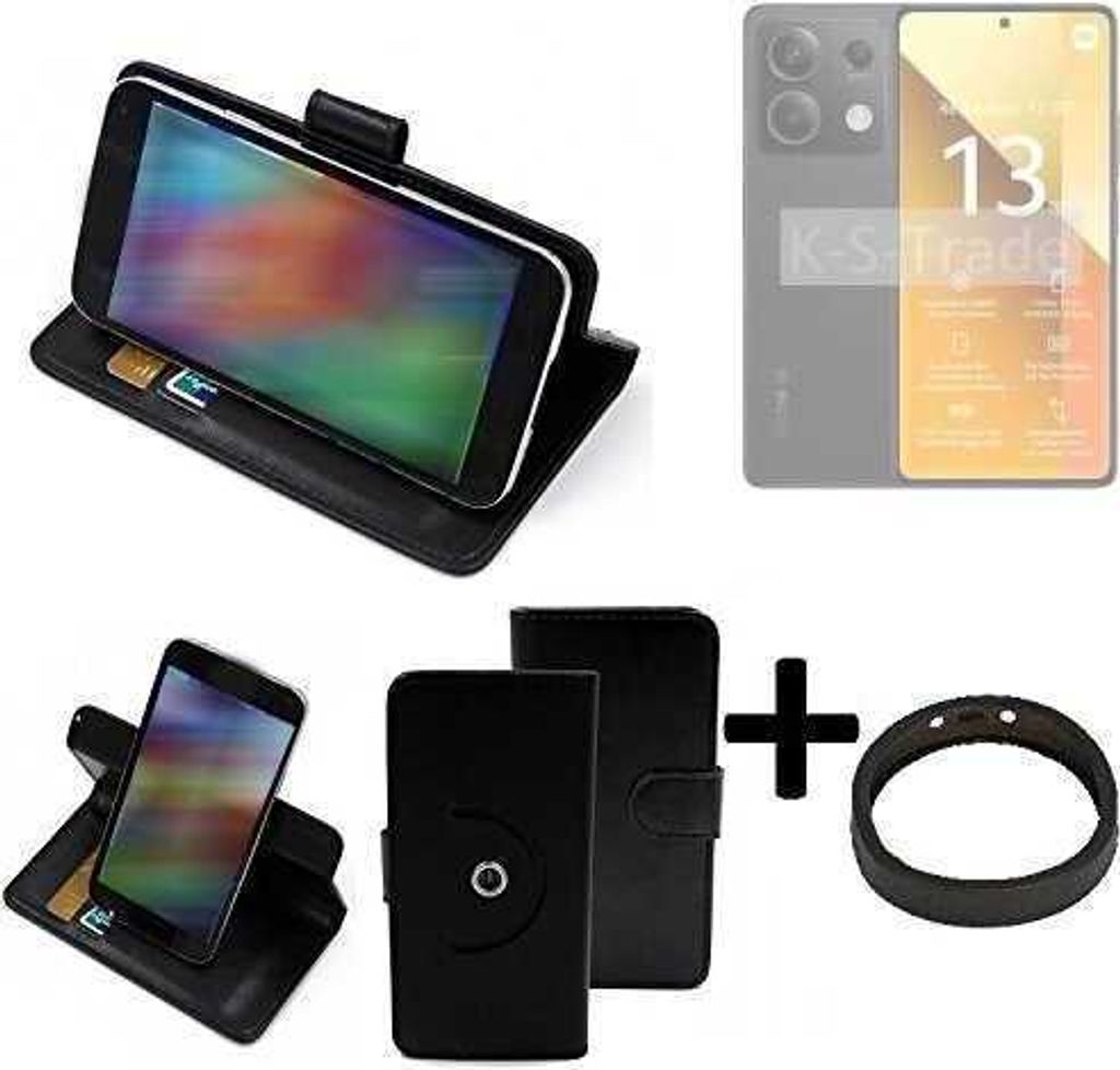 K-S-Trade Case Schutz Hülle kompatibel mit Xiaomi Redmi Note 13 5G Global + Bumper Handy Hülle Flipcase Smartphone Cover Handy Schutz Tasche