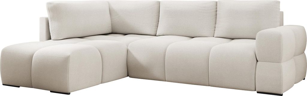 MIRJAN24 Ecksofa Taremi, Eckcouch mit Bettkasten und Schlaffunktion, Wohnzimmer L-Form Sofa, Ausziehmechanismus DL (Farbe: Artico Pearl)