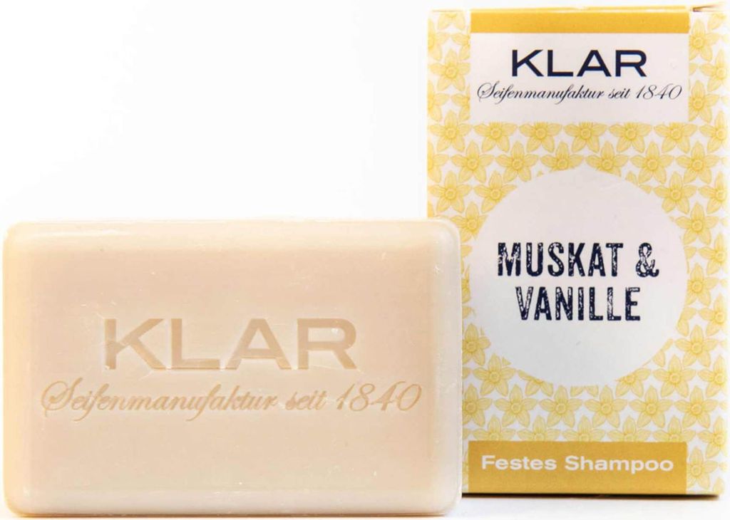 Klar's festes Shampoo Haarseife Muskat/Vanille für normales Haar 100g 11044