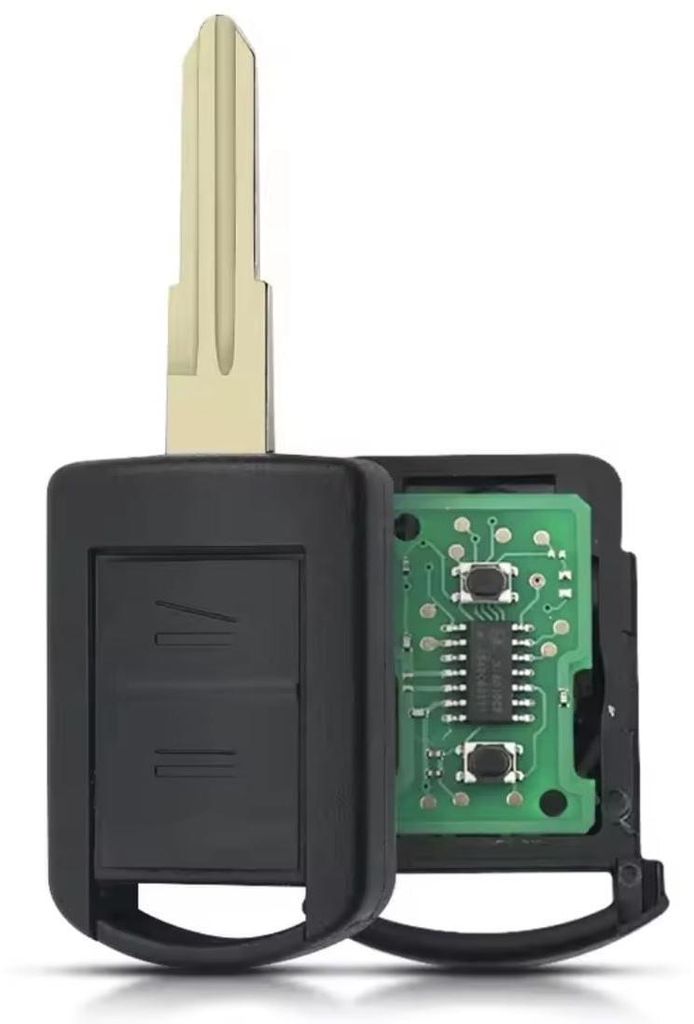 Kompletter Autoschlüssel mit Fernbedienung Techstar kompatibel mit Opel Corsa C, Combo, Meriva, Tigra, Vauxhall, 2 Tasten, 433 MHz, 5WK48669, Klin...