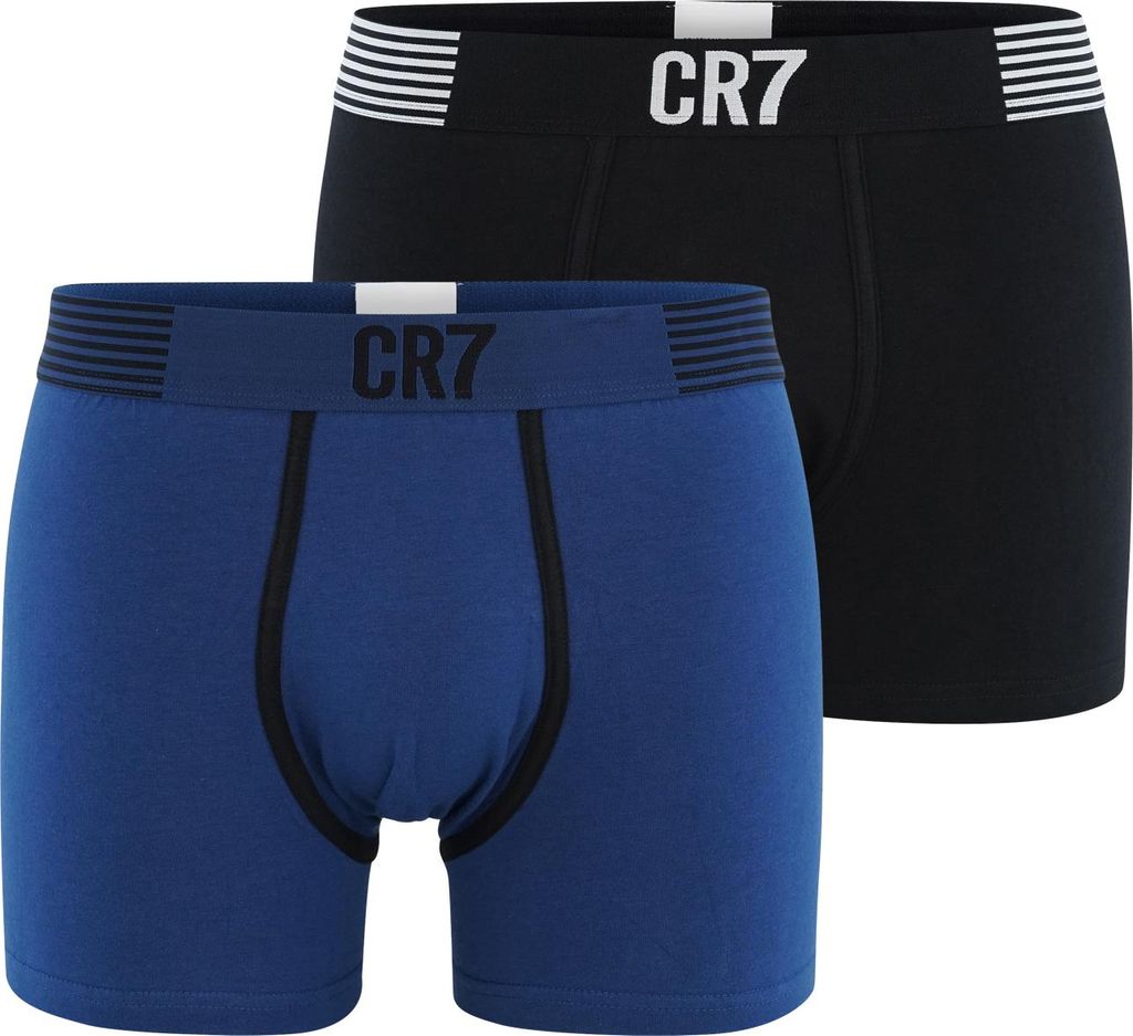 CR7 Cristiano Ronaldo - FASHION - Boxershorts/Retroshorts für Herren - 2-Pack - Blau/Schwarz - Grösse S