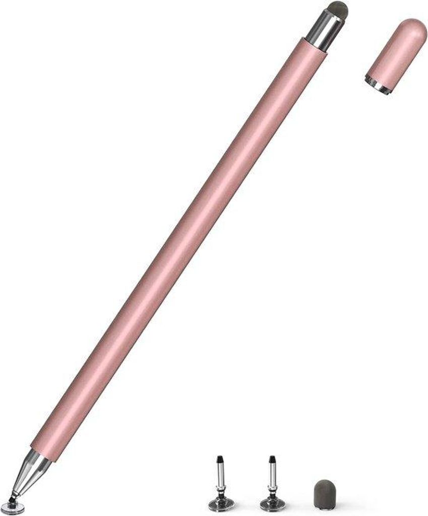 Universal Stift für Tablets und Smartphones, universal, für iPhone, iPad, Surface, Android, 2-in-1, rosigold