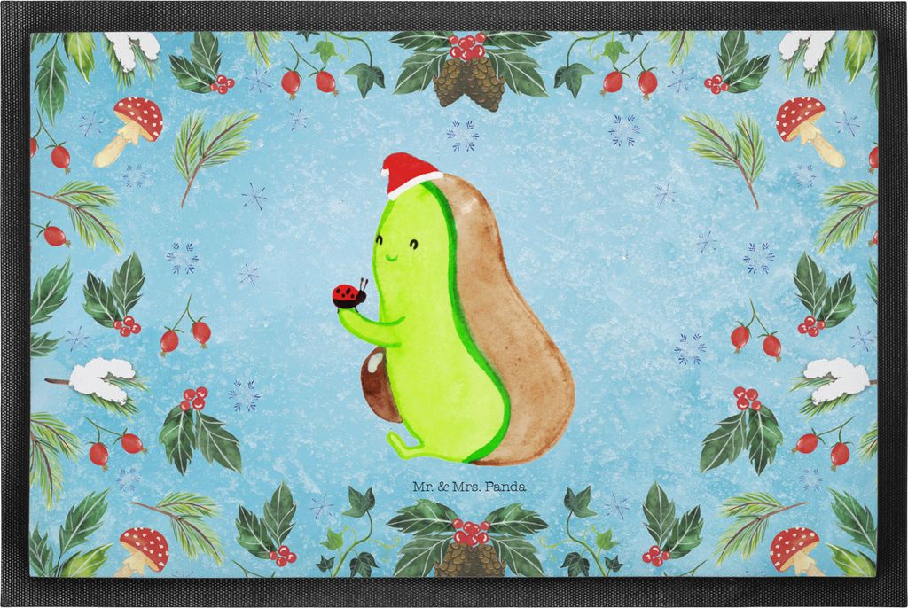 Mr. & Mrs. Panda Schmutzmatte null null 50 x 75 cm - Eisblau - Geschenk, Schmutzfangmatte, Türvorleger, fußmatte, Weihnachten, Gummimatte, Fussmatte