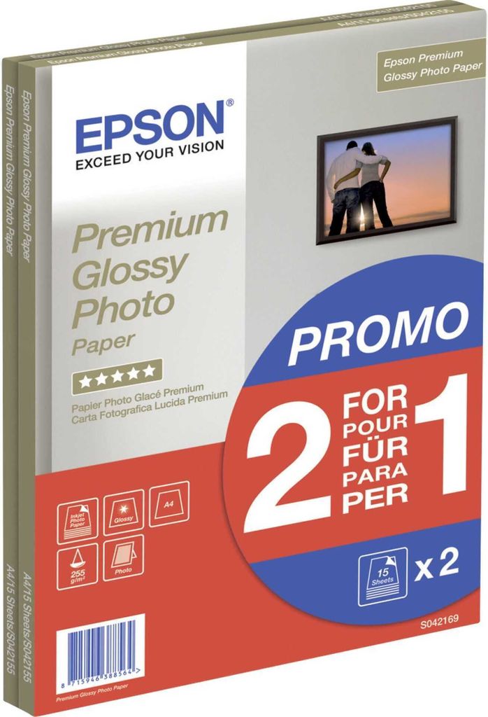 Epson Premium Glossy Photo Paper BOGOF - Lucida - A4 (210 x Immagine del prodotto 