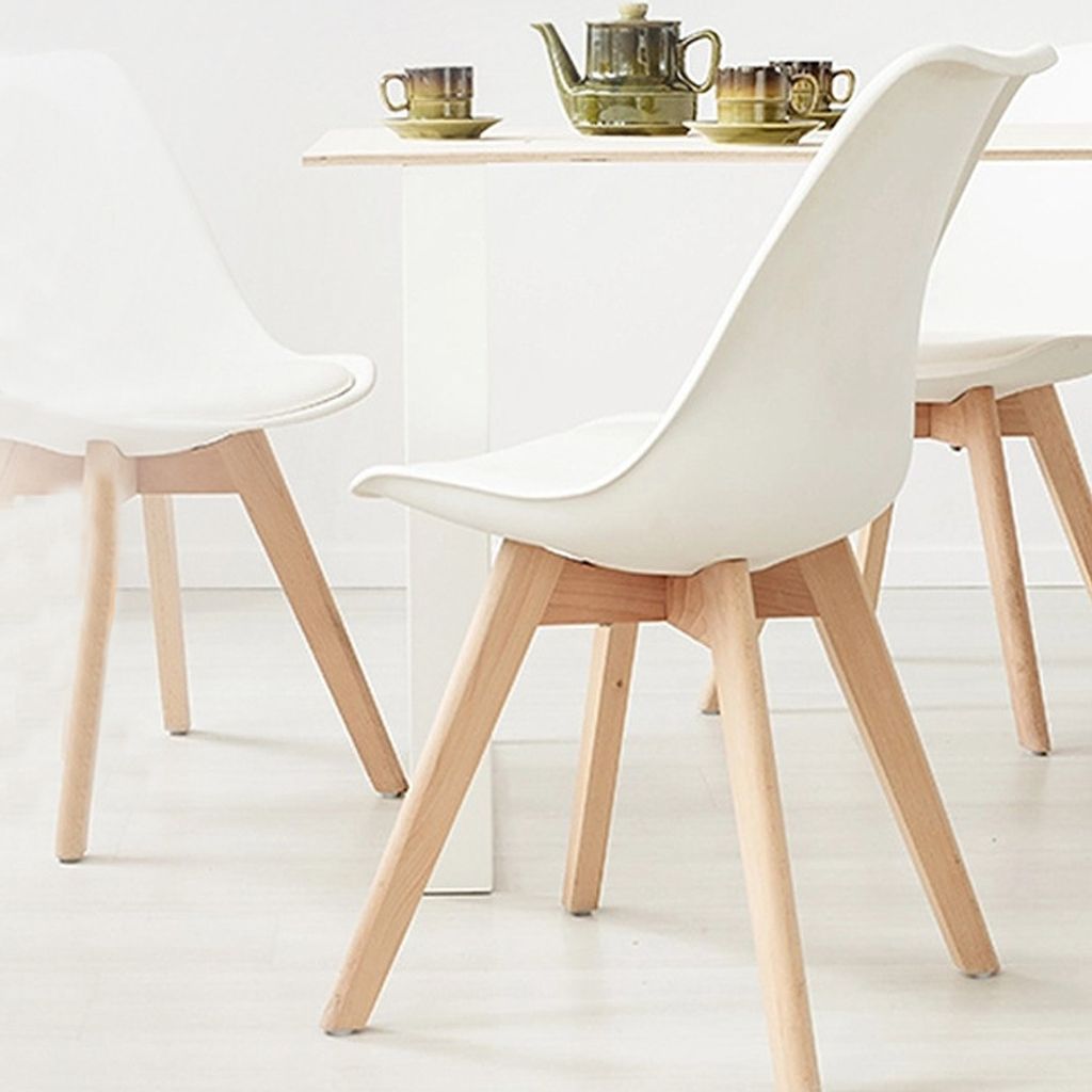 360Home Esszimmerstuhl Freizeitstuhl Kaffeestuhl Hotelstuhl mit Sitzkissen stuhl*4 weiß