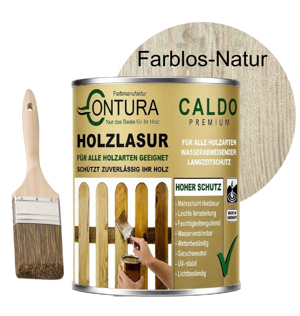 2,5Liter  - Holzlasur Dickschichtlasur Set + Pinsel 2in1 Produktbild 
